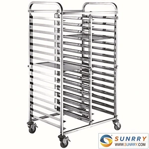 New Style stainless Steel Bakery Bread Racks And Folding Trolley Cart With Adjustable Wheels