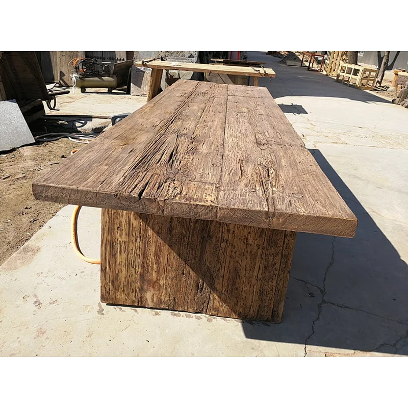 Furniture rustic Large Dinning Table With solid wood wholesale vintage furnture