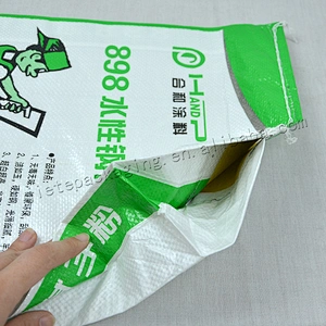 Customized 15kg white plastic gravure printing bopp laminated pp woven dry mortar bag for cement,wall putty powder,tile adhesive