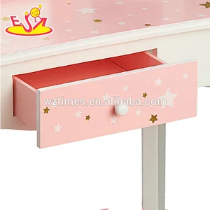 2018 Simply design pink wooden dressing table with drawers W08H094