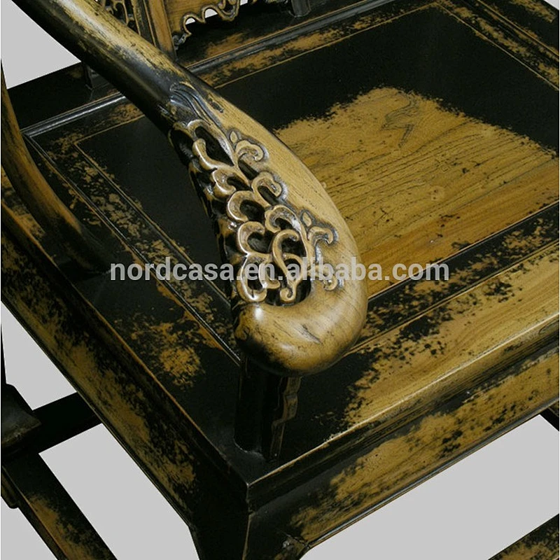 chinese office double color wooden armchair