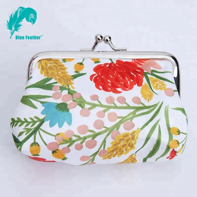 Promotional custom microfiber coin purse with metal silver clip