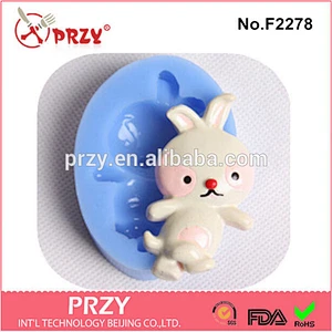 Eco-Friendly 100% food grade silicone rabbit fondant mold for sale