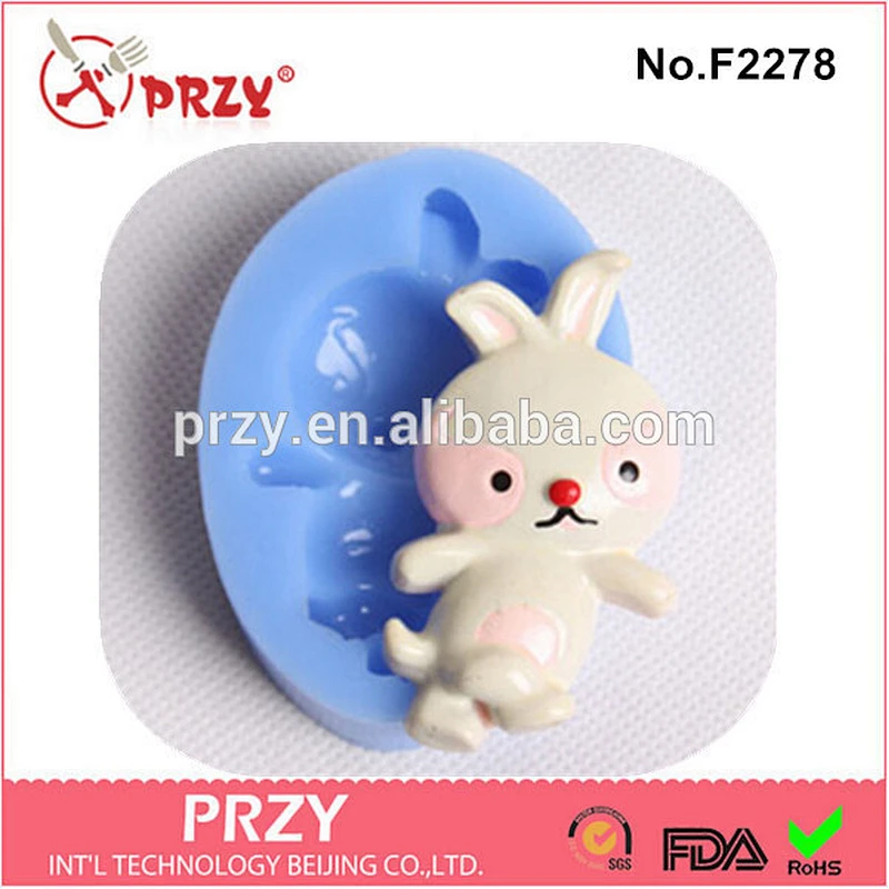 Eco-Friendly 100% food grade silicone rabbit fondant mold for sale