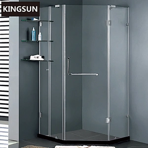 K-7317 Hotel Commercial Prefab Bathroom one person Portable Transparent Glass Shower Cabin With Shower Hinges