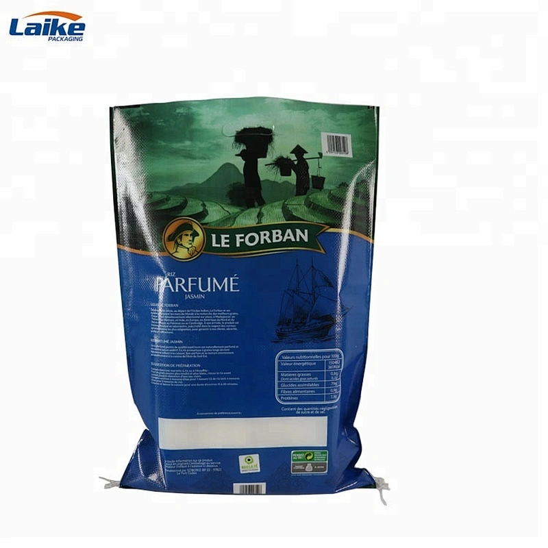 Bopp laminated pp woven bag rice,10kg basmatic rice packing bags for sale