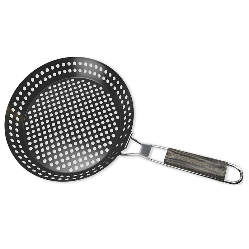 Cheap price Non Stick BBQ Skillet Basket for outdoor Barbecue