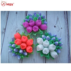 Creative tulips Soap mold forest flowers Candle moulds Tulips fondant cake mould handmade soap molds