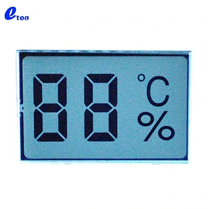 2 digital TN segmented lcd display for temperature and humidity sensor for hospital