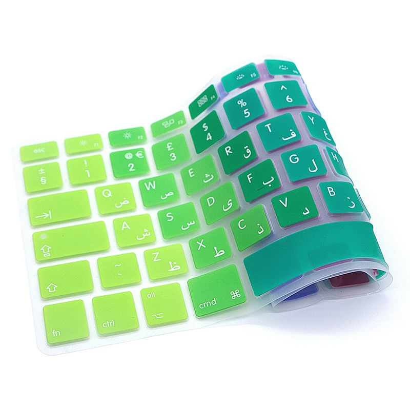 Rainbow custom keyboard skin English Arabic Silicone Skin laptop keyboard cover for macbook pro 13 cover A1466 European Version