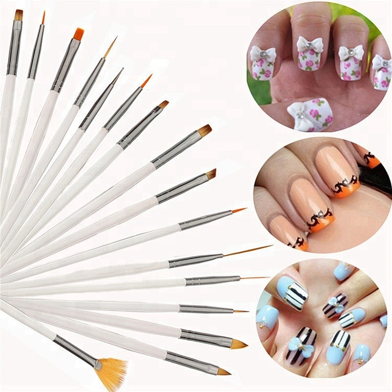 16Pcs professional acrylic carving powder gel liquid salon nali art brushes set polish gel makeup brushes nail tools