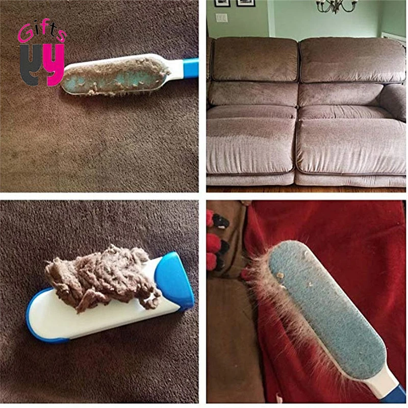 double side self-cleaning reusable pet hair remover fur lint remover brush for pet