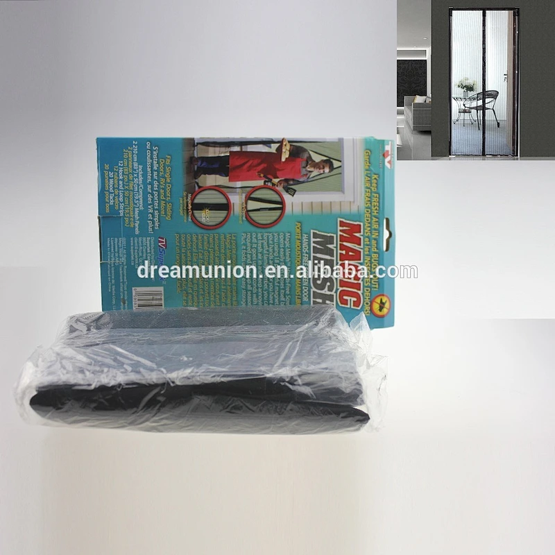 Magic Magnetic Mesh Hands-Free Screen net Door with18 powerful magnets TV shown anti bug Mosquito curtain Popular