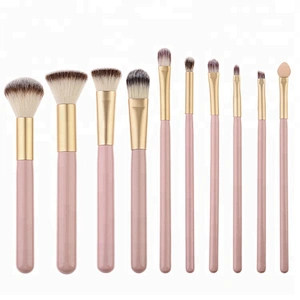 Professional 10pcs Pink Makeup Brushes Set Powder Face Brush Cosmetic Beauty Tools