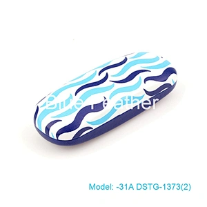 High Quality Men's OEM Cute branded Metal Portable PU leather optical eyeglasses case Pouch  Hinge with logo