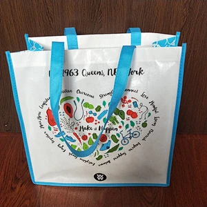 Custom colored printing pp woven plastic shopping bag