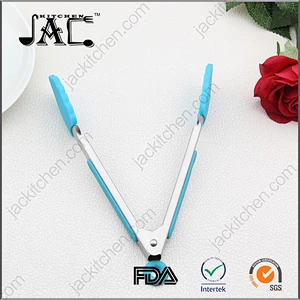 Custom Bbq Tongs With Silicone Heads and Side Grips
