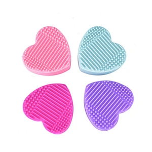 Heart Shaped Silicone Makeup Brush Cleaner Glove Scrubber Board Hollow Out Makeup Brush Holder Cosmetics Wash Cleaning Tools