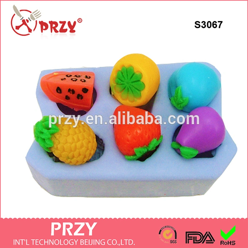 S3067 3d fruit Silicone Mold, pie apple watermelon Fondant Cake Molds For Soap