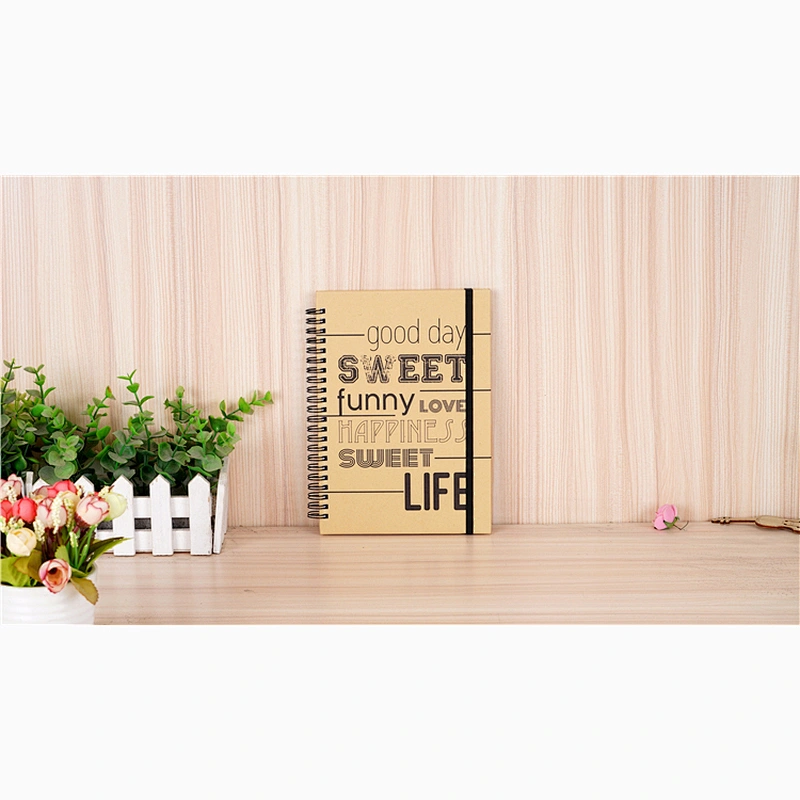 Customized logo A5 Brown kraft paper cover Spiral Coil Binding Notebook
