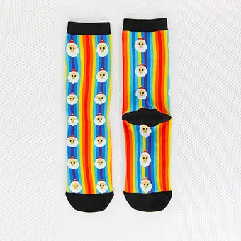 High Technique Digital Printing Crew Sock Christmas Bamboo casual Style  Fashion haqppy Sock  Women