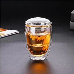 Promotional in-stock Double Wall Glass Cup Heat Resistant Coffee Glass Mug New Design High Borosilicate Tea Cup