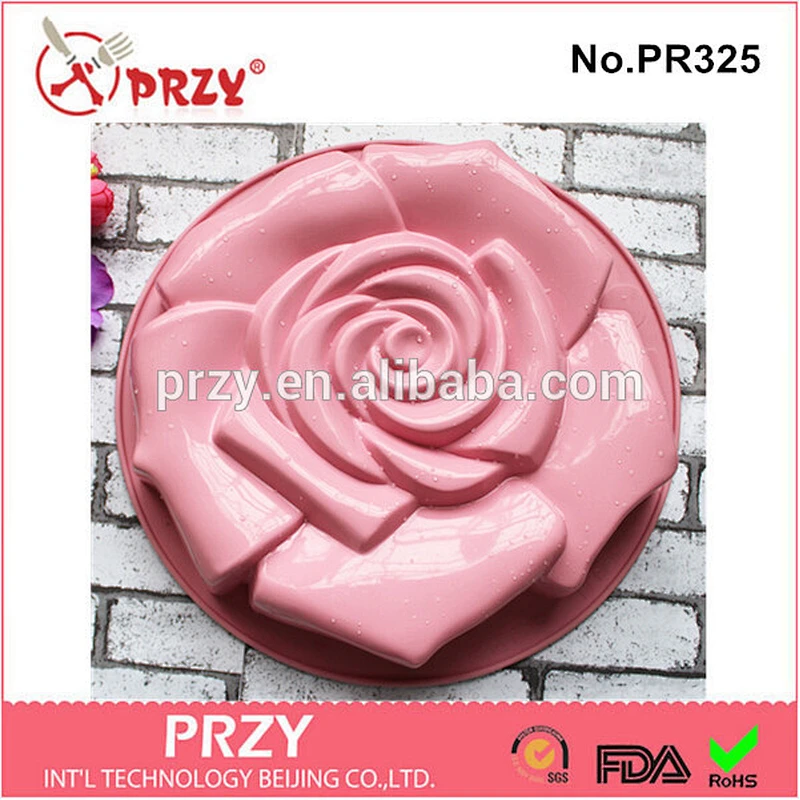 PRZY PR325 high quality silicone rose cake pan for baking