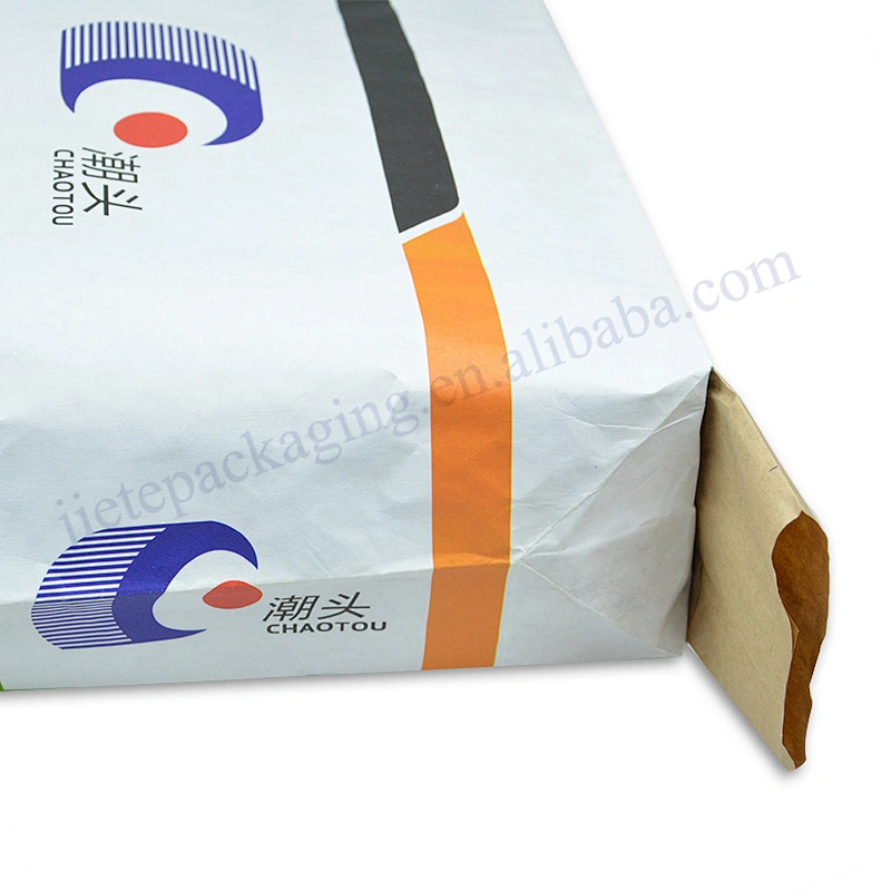 Stand up white kraft paper cement bag for Chemical powder and other industrial use material 25kg