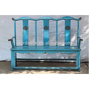 Three Bench Chinese Antique Elm Wooden Carved Chair