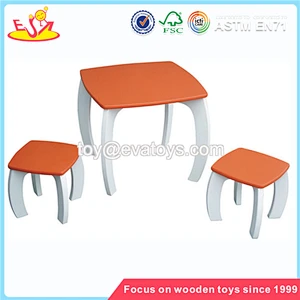 Wholesale best selling wonderful green wooden table and chairs for kids W08G099
