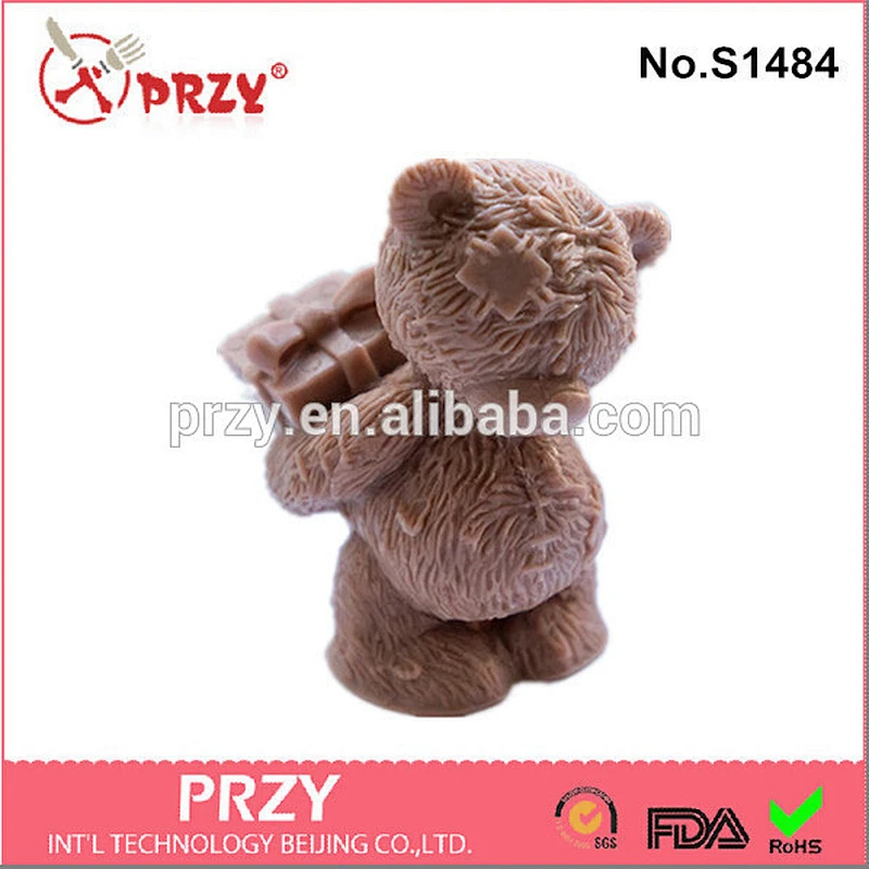 Handmade Teddy gift 3D silicone soap mold