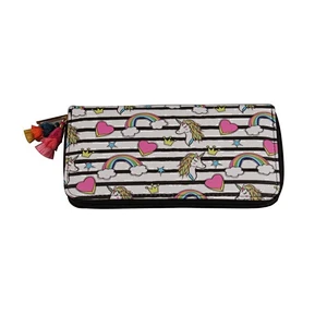 China Wholesale Custom Print Zipper Around Wallet Leather Woman