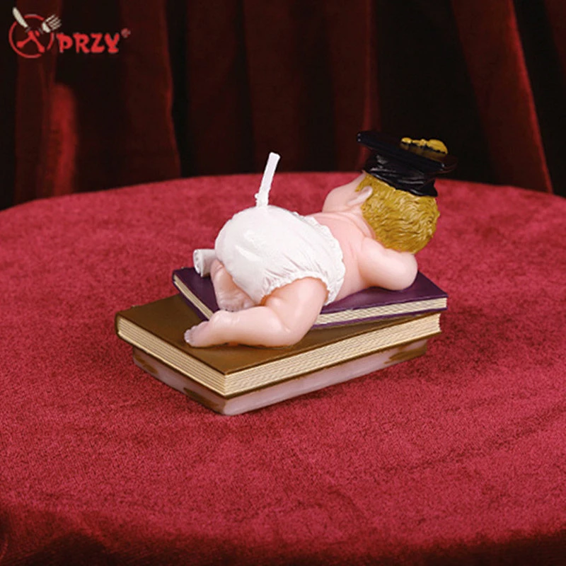 PRZY 3D sleeping baby candle silicone mold DIY doctor Baby rubber soap molds