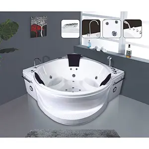 High quality 3 person big size corner spa hot tub adult bathtub with massage