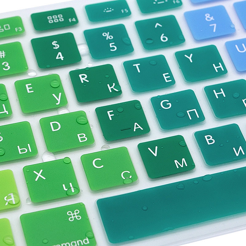 Silicone US Russian Colorful Keyboard Protective Film cover  new for macbook pro retina display 13 inch 15 inch