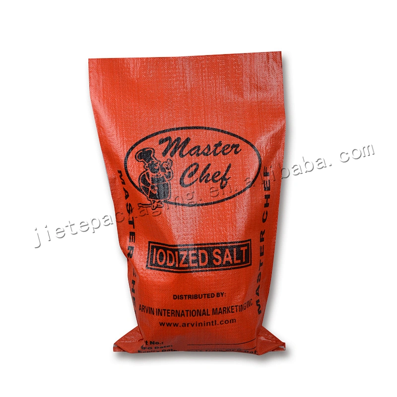Wholesale pp woven iodized salt bag plastic packaging sack 25kg for sugar,flour