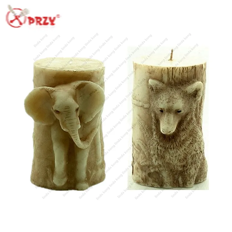 Retro 3D Elephant silicone Soap mould rubber Candle Mold Horsehead Silicone dolphin Cake Molds