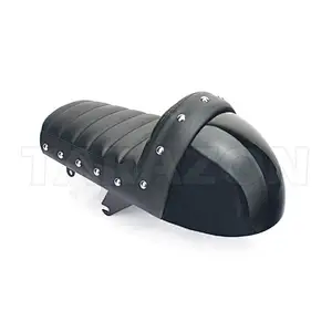 Vintage retro hump style motorcycle cafe racer leather seat