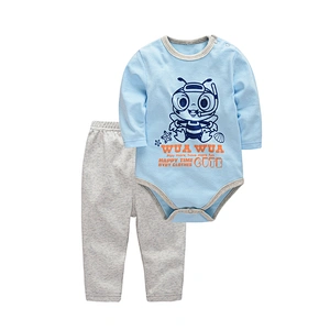 Cute Baby Boy Clothes Set Newborn Good Qulity Bodysuit And long Pant Set Infants Wear