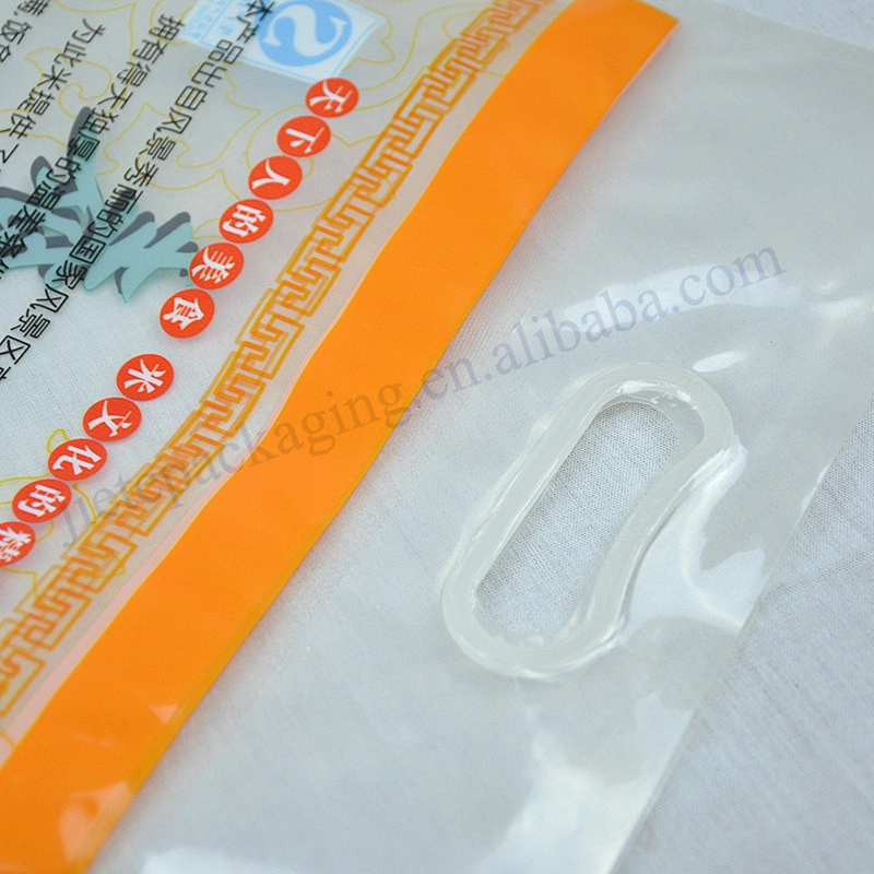 2.5kg rice bag ldpe hdpe plastic poly vacuum rice bag with plastic handle