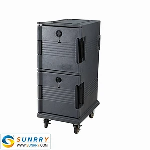 Double wall brown gray electric hot food warmer lunch box with PE/PU