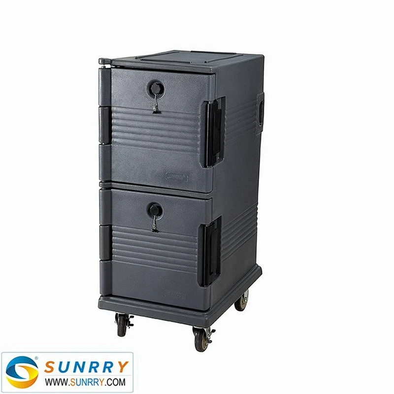 Double wall brown gray electric hot food warmer lunch box with PE/PU