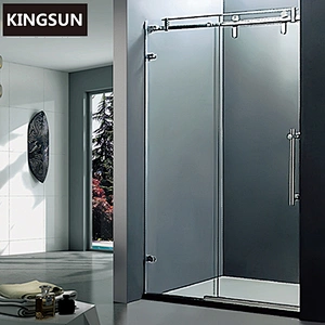 K-25 Frameless Waterproof Strip Sliding Walk In Toughened Glass Shower Door