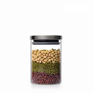 Transparent multifunctional seal glass pot with PP stainless steel cover for food
