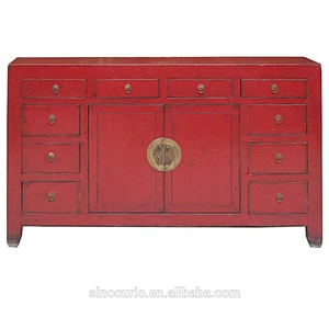 Chinese antique furniture wood hand painted Shanxi side cabinet