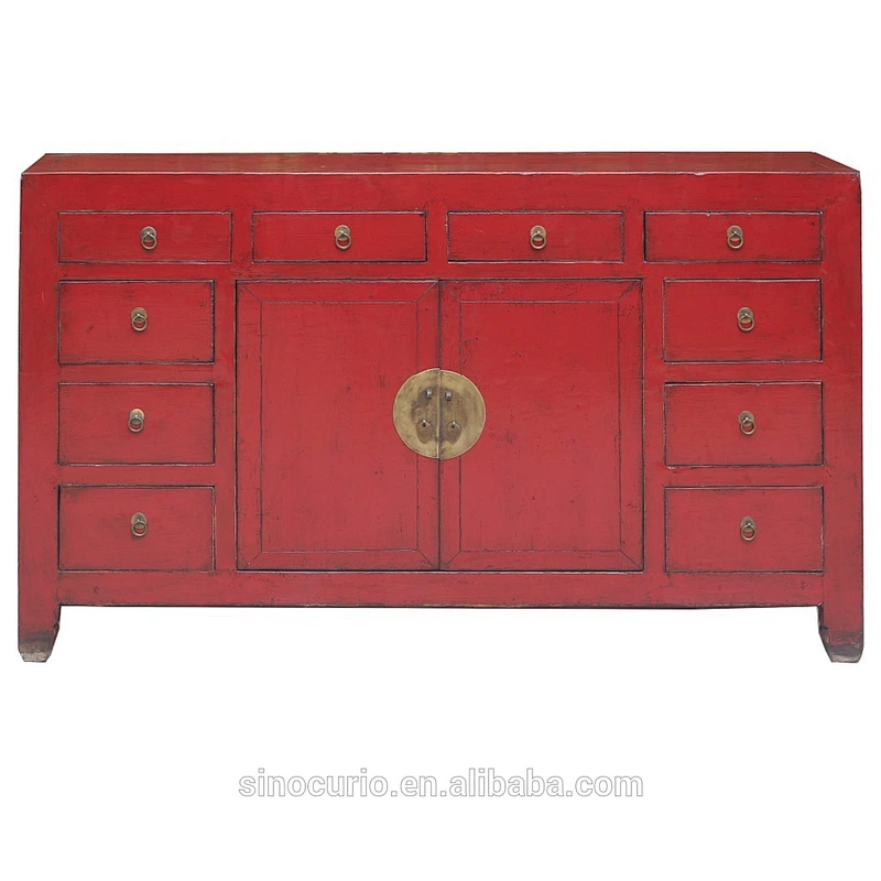 Chinese antique furniture wood hand painted Shanxi side cabinet