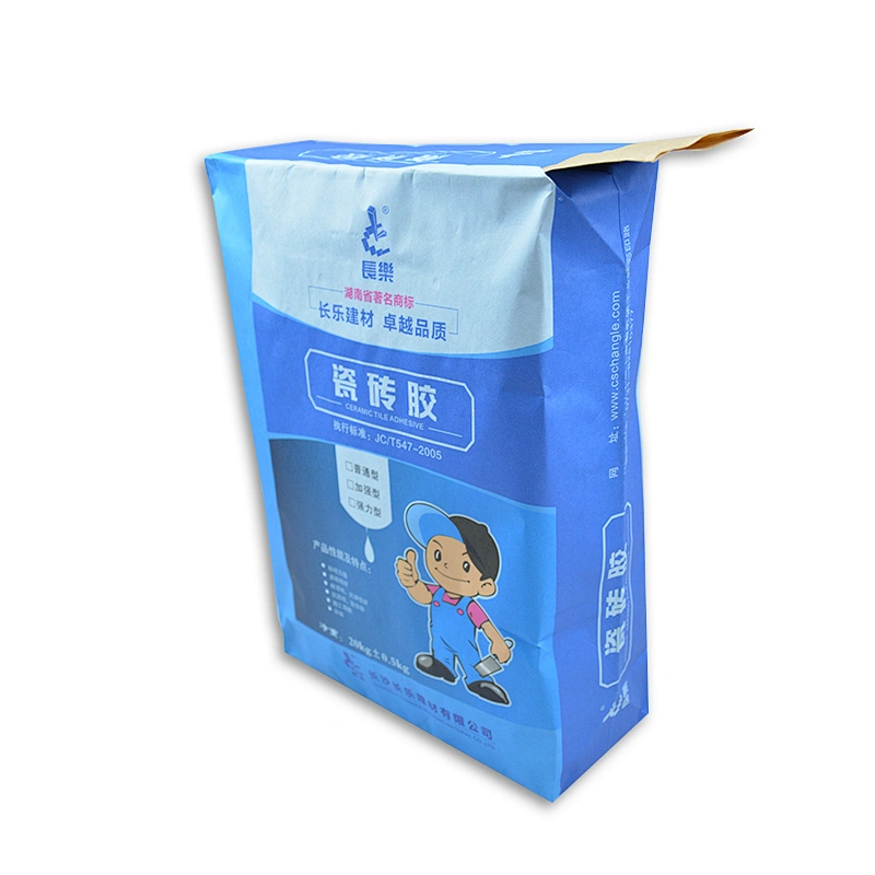 Customized wholesale kraft paper valve square bottom bag used for putty powder cement 20kg 25kg