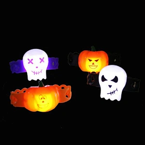 High Quality Halloween Rubber Led Light Bracelet Lantern Halloween Pat Circle Children Decor Gift Fashion Bracelet Props Toys