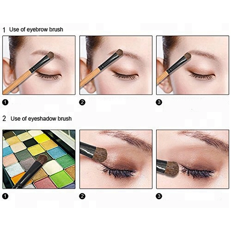 Wholesale 2pcs custom logo makeup brush eyebrow eyeshadow makeup brush for makeup