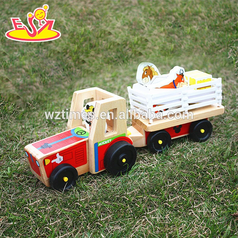 2018 wholesale baby wooden toy truck cheap kids wooden toy truck best children wooden toy truck W04A266